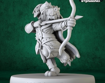 Miniatur | Dog Folk Tribe Archer - DnD Miniatur für Tabletop Spiele - Premium dnd Miniatur - Dungeons and Dragons - 3D Gedruckt