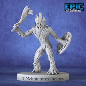 Wood Woad Miniature | 3D Printed Forest Guardian for DnD | Resin RPG Figure for Fantasy Battles