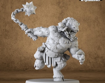 Minotaur Attack | Hooded Forest Warrior PC NPC | 28mm-40mm Resin D&D Pathfinder Mini