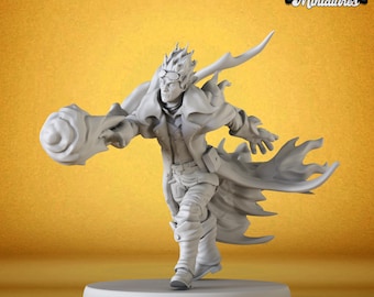 Fire Genasi Sorcerer Miniature | Fireball Mage Resin DnD Pathfinder RPG Figure