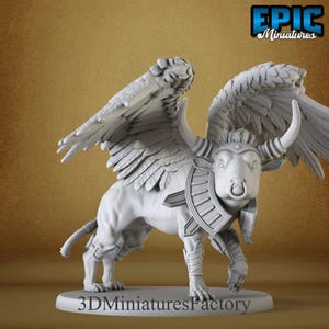 Miniatures | Red Bull Beast ailé - Miniature D&D Player pour jeux de table - Miniature dnd premium - Donjons et dragons