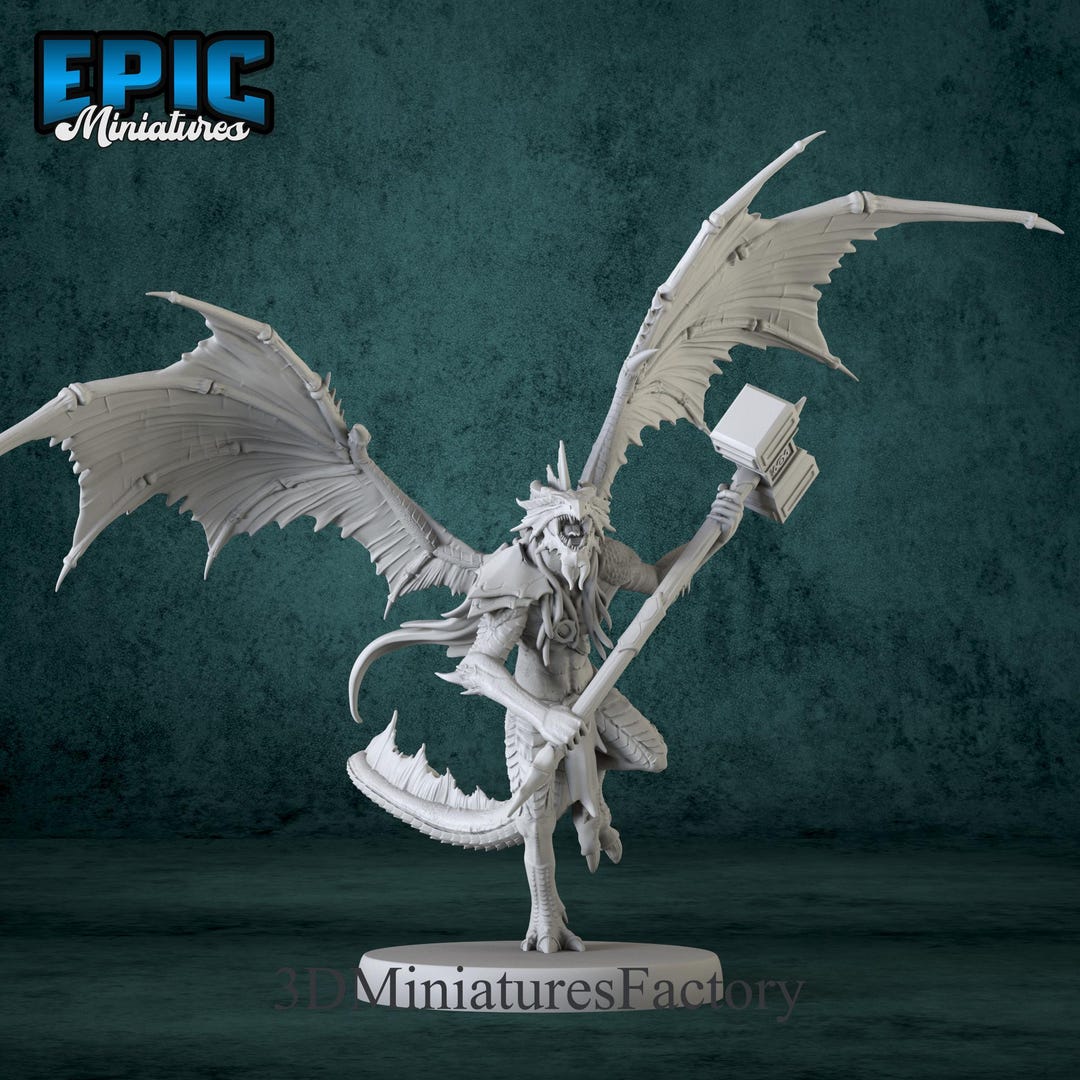 Draconic Demon Attack Miniature - Dnd Miniature for Tabletop Games ...