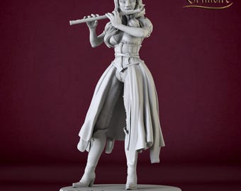 Miniature | Musician Aelfgifu - DnD Miniature for Tabletop Games - Premium dnd Miniature - Dungeons and Dragons - 3D Printed