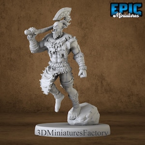 Orc Warrior Jump Miniature - DnD Miniature for Tabletop Games - Premium dnd Miniature - Dungeons and Dragons - 3D Printed