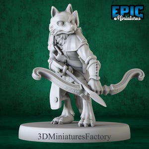 Miniature | Fox Folk Tribe Archer- DnD Miniature for Tabletop Games - Premium dnd Miniature - Dungeons and Dragons - 3D Printed