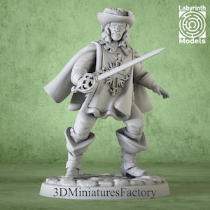 Miniatura / Moschettiere 2 - Miniatura DnD per giochi da tavolo - Miniatura dnd premium - Dungeons and Dragons - Stampata in 3D