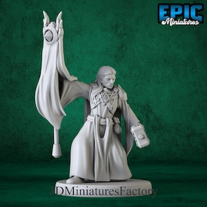 DnD Miniature Elf Army Priest - D&D for Tabletop Games: 3D Printed 28–40mm scale