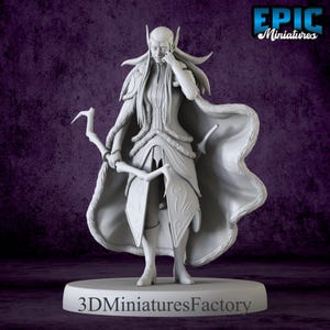 Miniature | Fey Elf Winter - DnD Miniature for Tabletop Games - Premium dnd Miniature - 3D Printed - from 28 mm to 40mm scale