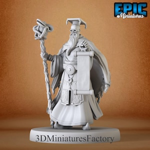 Miniature | Schoolar Wizard Scroll - DnD Miniature for Tabletop Games - Premium dnd Miniature - Dungeons and Dragons - 3D Printed