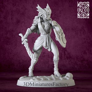 Miniature | Nereid Warrior 4 - DnD Miniature for Tabletop Games - Premium dnd Miniature - Dungeons and Dragons - 3D Printed