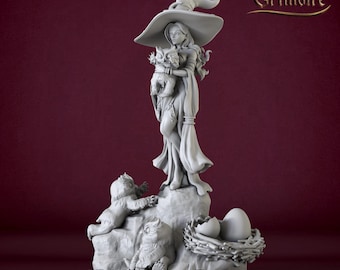 DnD Miniature | Meredith Witch - 3D Printed Dungeons and Dragons Figurine for Tabletop RPG