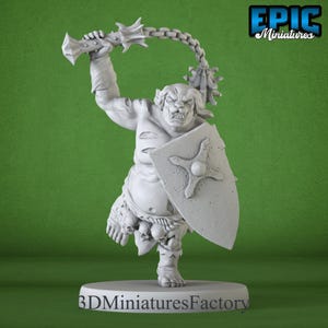 Miniature | Rabbit Folk Brute Attack - DnD Miniature for Tabletop Games - Premium dnd Miniature - Dungeons and Dragons - 3D Printed
