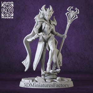 Miniature | Sorcerer Female - DnD Miniature for Tabletop Games - Premium dnd Miniature - Dungeons and Dragons 3D Printed