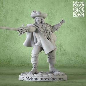 Miniatura / Moschettiere 1 - Miniatura D&D per giochi da tavolo - Miniatura D&D Premium - Dungeons and Dragons - Stampata in 3D