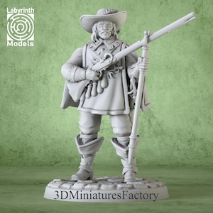 Miniatura / Moschettiere 5 - Miniatura DnD per giochi da tavolo - Miniatura dnd premium - Dungeons and Dragons - Stampata in 3D