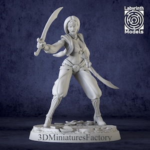 Miniature | Sword Dancer 3 from the East - DnD Miniature for Tabletop Games - Premium dnd Miniature - Dungeons and Dragons - 3D Printed