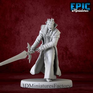Miniature | Vampire King Attack - DnD Miniature for Tabletop Games - Premium dnd Miniature - Dungeons and Dragons - 3D Printed