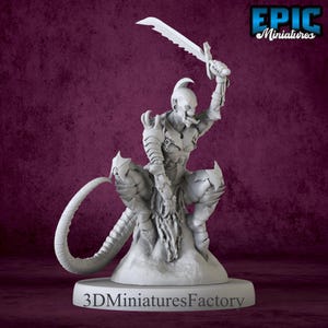 Tail Devil Kneel Miniature  - DnD Miniature for Tabletop Games - Premium dnd Miniature Dungeons and Dragons 3D Printed