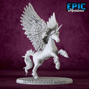 Miniatuur | Unicorn Winged Classic - DnD-miniatuur voor tafelspellen - Premium dnd-miniatuur - Dungeons and Dragons - 3D-geprint