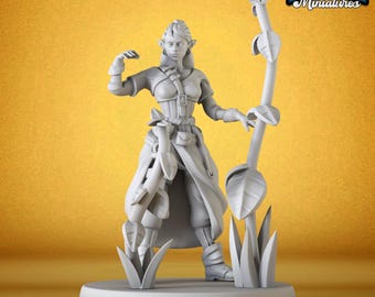 Elven Erddruide Pflanzenmagie Miniatur - Figur für DnD und Tabletop-Rollenspiele