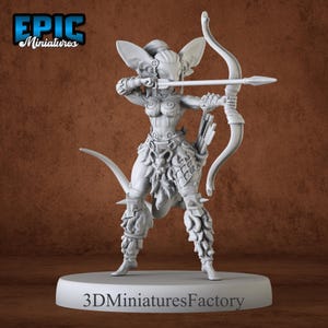 Miniature | Mice Folk Viking Female Bow - DnD Miniature for Tabletop Games - Premium dnd Miniature - Dungeons and Dragons - 3D Printed