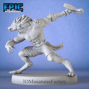 Miniature de loup-garou maudit - Miniature D&D pour jeux de table - Miniature dnd premium - Donjons et dragons imprimé en 3D