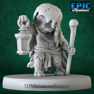 Miniature | Cat Folk Tribe Lamp - DnD Miniature for Tabletop Games - Premium dnd Miniature - Dungeons and Dragons - 3D Printed