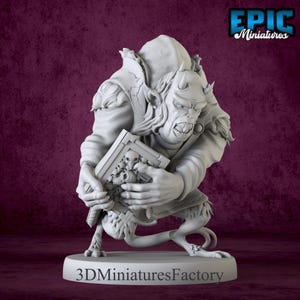 Miniature | Hunchback Fiend Book - DnD Miniature for Tabletop Games - Premium dnd Miniature - Dungeons and Dragons - 3D Printed
