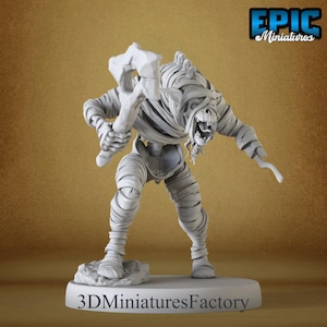 Miniature | Gnoll Mummy Attack - DnD Miniature for Tabletop Games - Premium dnd Miniature - Dungeons and Dragons - 3D Printed