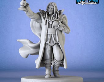 Vampierheer met beker Miniatuur van 28 mm tot 75 mm - DnD-miniatuur voor tafelspellen - Premium dnd Miniature Dungeons and Dragons 3D-geprint