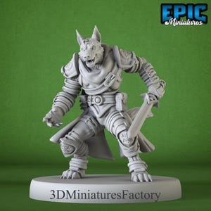 Miniature | Dog Folk Adventurer - DnD Miniature for Tabletop Games - Premium dnd Miniature - Dungeons and Dragons - 3D Printed
