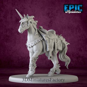 Miniatuur | Unicorn Classic Mount - DnD-miniatuur voor tafelspellen - Premium dnd-miniatuur - Dungeons and Dragons - 3D-geprint