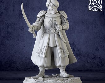 Captain of the City Guard Miniature from 28mm to 75mm - DnD Miniature for Tabletop Games - Premium dnd Miniature Dungeons and Dragons