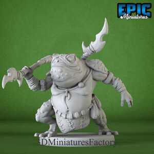 Miniatur | Toad Folk Spear - D&D Miniatur für Tabletop Spiele - Premium dnd Miniatur - Dungeons and Dragons - 3D Gedruckt