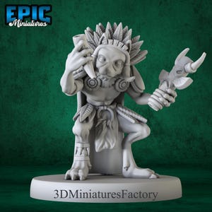 Miniature | Fox Folk Tribe Shaman - DnD Miniature for Tabletop Games - Premium dnd Miniature - Dungeons and Dragons - 3D Printed