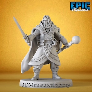 Miniature | Wizard Adventurer Sword - DnD Miniature for Tabletop Games - Premium dnd Miniature - Dungeons and Dragons - 3D Printed