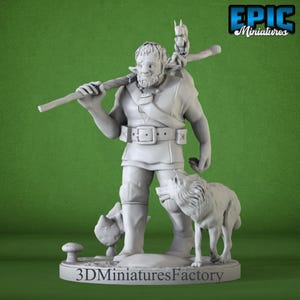Miniature | Firbolg Druid Wolf - DnD Miniature for Tabletop Games - Premium dnd Miniature Dungeons and Dragons 3D Printed