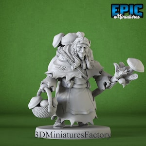 Miniature | Granny Witch - DnD Miniature for Tabletop Games - Premium dnd Miniature - Dungeons and Dragons - 3D Printed