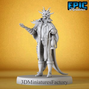 Dark Cultist Lamp Miniature | 3D Printed DnD Figurine for Tabletop RPG & Miniature Painting
