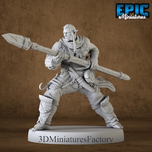 Miniature | Half Orc Adventurer Spear - DnD Miniature for Tabletop Games - Premium dnd Miniature - Dungeons and Dragons - 3D Printed