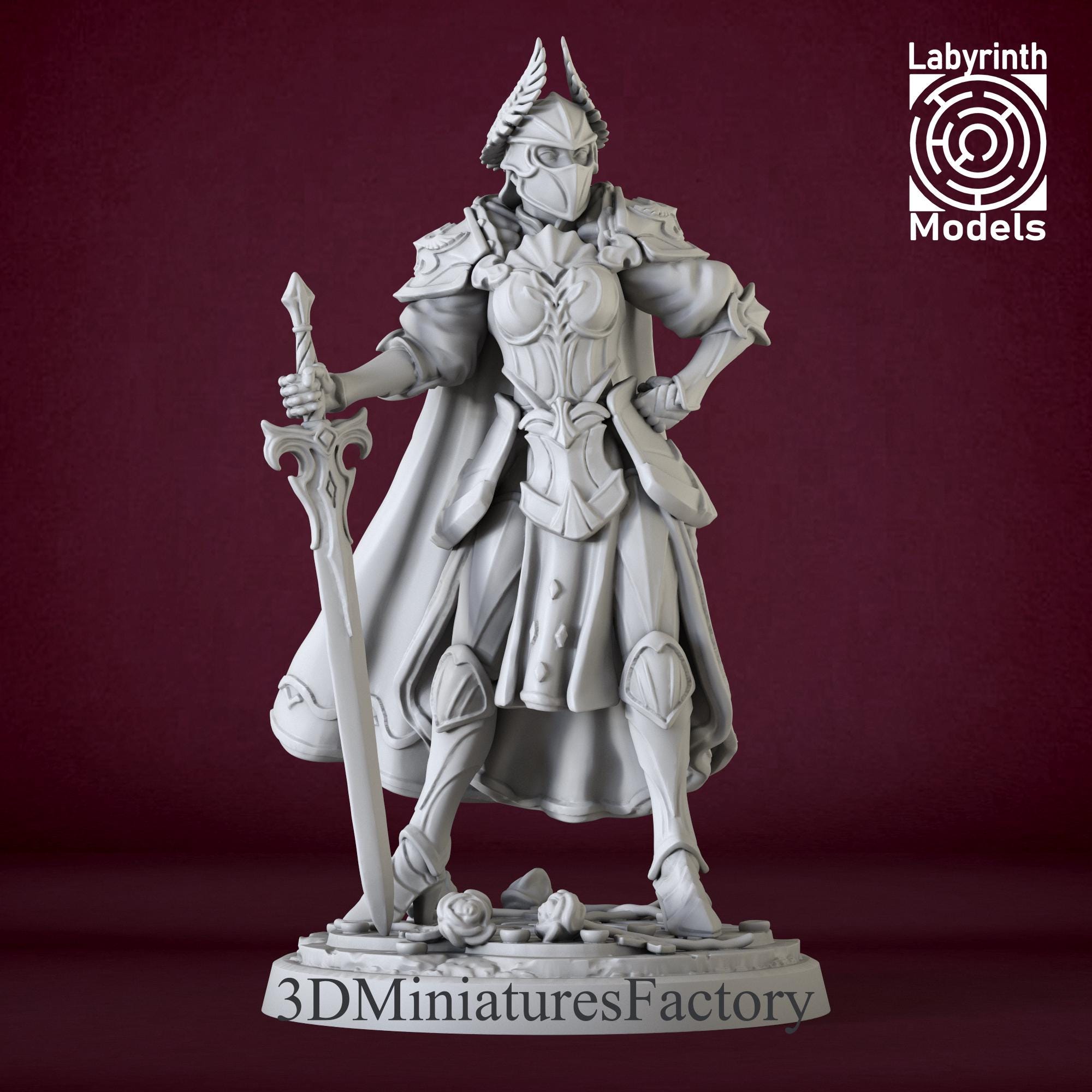 Miniature | Queen in Armor - DnD Miniature for Tabletop Games - Premium dnd Miniature - Dungeons and Dragons - 3D Printed
