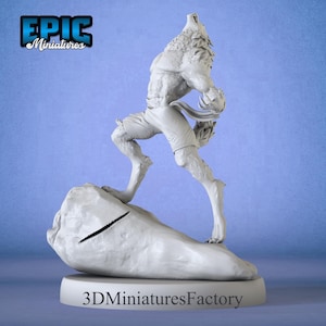 Miniature Werewolf - DnD Miniature for Tabletop Games - Premium dnd Miniature - Dungeons and Dragons 3D Printed