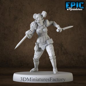 Raider Female Attack - Player DnD Miniature for Tabletop Games - Premium dnd Miniature - Dungeons and Dragons