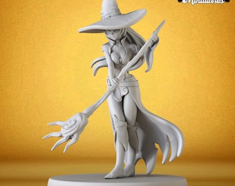 DnD Miniature| Witch Staff - 3D Printed Dungeons and Dragons Figurine for Tabletop RPG
