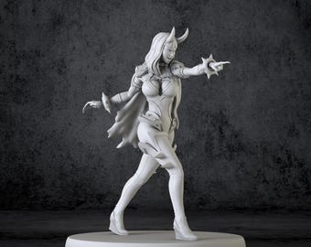 Female Succubus Miniature | Pointing Demon Girl | 28mm 32mm | UNPAINTED Resin | DnD 5E Pathfinder