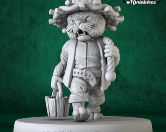 Cat Folk Miniatures – Set De 8 Figurines Chat Pour RPG Et Jeux De Table – Échelle 28 Mm – DnD, Warhammer Et Autres – Résine Haute Qualité Non Peinte