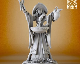 Miniature | Water Witch Halloween Collection - DnD Miniature for Tabletop Games - Premium dnd Miniature - Dungeons and Dragons -3D Printed