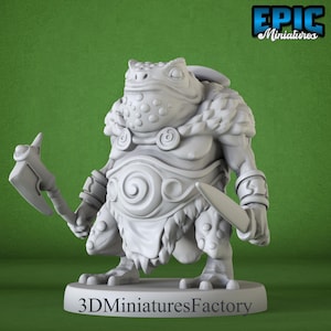 Miniatura / Guerrero Sapo - Miniatura DnD para juegos de mesa - Miniatura DnD premium - Dungeons and Dragons - Impresión 3D