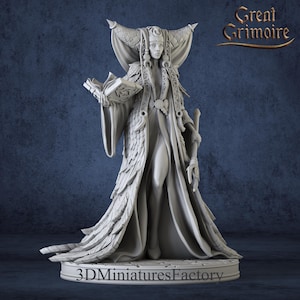 Miniature Feathered Priestess from 28mm to 54mm- DnD Miniature for Tabletop Games - Premium dnd Miniature - 3D Printed