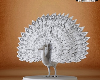 Peacock Tail DnD Miniature - 3D Printed Resin Figure for DnD and Tabletop RPGs